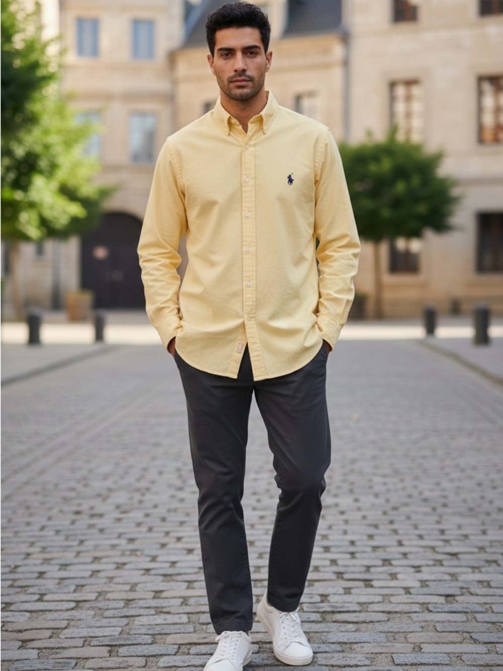 Polo Ralph Lauren in Pale Yellow - Classic Men’s Button-Down - Picture 3 of 5